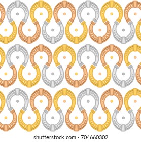 Horseshoe seamless pattern. Isolated on white background Illustration