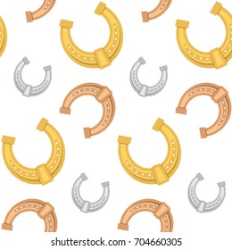 Horseshoe seamless pattern. Isolated on white background Illustration