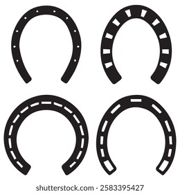 Horseshoe Set Icon Symbol of Good Luck