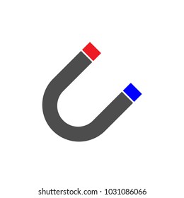 Horseshoe shape magnetic icon. Vector.