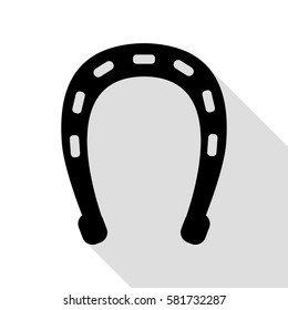Horseshoe sign illustration. Black icon with flat style shadow path.