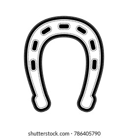 Horseshoe sign illustration. Vector. Flat style black icon on white.
