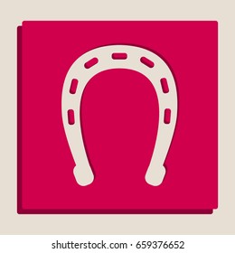 Horseshoe sign illustration. Vector. Grayscale version of Popart-style icon.