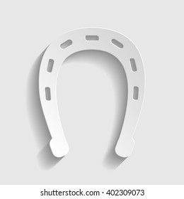 Horseshoe sign. Paper style icon