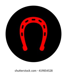 Horseshoe sign. Red vector icon