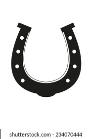 Horseshoe silhouette black and white decal. Isolated ESP10 vector and jpg illustration.