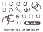 Horseshoe silhouette, Horseshoe icon, Horseshoe clipart, Horseshoe outline