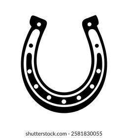 Horseshoe silhouette icon vector illustration on white background