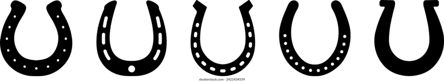 horseshoe silhouette. horseshoe icon vector symbol. black isolated