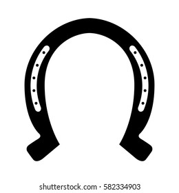 horseshoe silhouette isolated icon