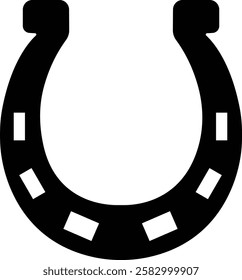 Horseshoe silhouette isolated on transparent background. Vintage Horseshoe icon in flat horseshoe and symbol of luck Hand drawn lucky horseshoe Tattoo design Vector for apps or website