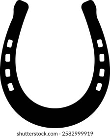 Horseshoe silhouette isolated on transparent background. Vintage Horseshoe icon in flat horseshoe and symbol of luck Hand drawn lucky horseshoe Tattoo design Vector for apps or website