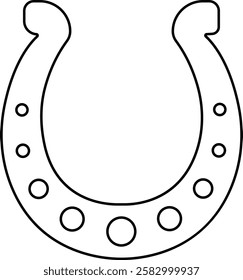 Horseshoe silhouette isolated on transparent background. Vintage Horseshoe icon in line horseshoe and symbol of luck Hand drawn lucky horseshoe Tattoo design Vector for apps or website