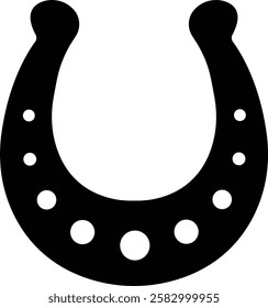 Horseshoe silhouette isolated on transparent background. Vintage Horseshoe icon in flat horseshoe and symbol of luck Hand drawn lucky horseshoe Tattoo design Vector for apps or website