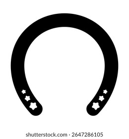 Horseshoe silhouette with star pattern