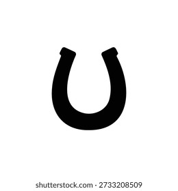 Horseshoe silhouette vector flat design on white background.
