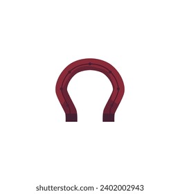 Horseshoe, simple icon, vector illustration isolated on white background drawn in flat cartoon style. Symbol of good luck, wealth or success. Brown metal object, single horse shoe