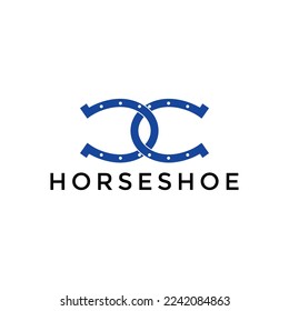Horseshoe simple logo, horseshoe icon template vector design