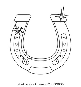 Horseshoe single icon in outline style.Horseshoe vector symbol stock illustration web.