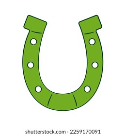 Horseshoe. St. Patrick's Day. Vector illustration. Isolated on white background