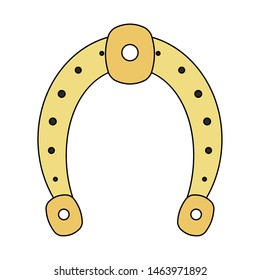 horseshoe steel lucky object cartoon vector illustration graphic design