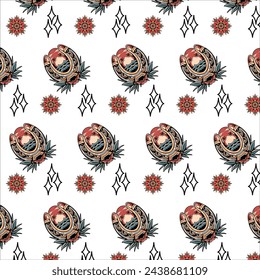 horseshoe summer tattoo pattern vector design