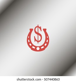Horseshoe with symbol dollar.