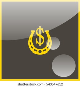 Horseshoe with symbol dollar.