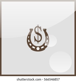 Horseshoe with symbol dollar.