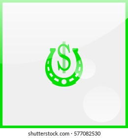 Horseshoe with symbol dollar.