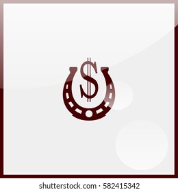 Horseshoe with symbol dollar.