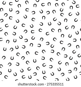 Horseshoe, the symbol of good luck. seamless pattern. Hand-drawn element useful for invitations, scrapbooking, design.Native american stylization.
