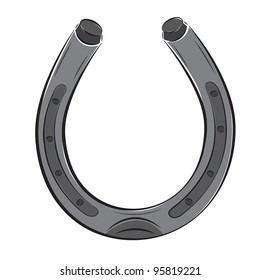 Horseshoe symbol illustration isolated on white background, vector image.