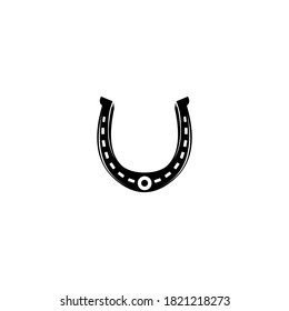 Horseshoe symbol or label. horseshoe icon black vector illustration