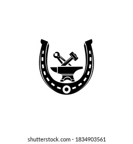 Horseshoe symbol or label. horseshoe icon black vector illustration