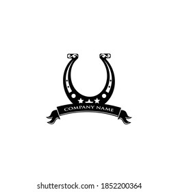 Horseshoe symbol or label. horseshoe icon black vector illustration