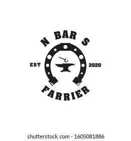 Horseshoe symbol or label.Vector illustration
