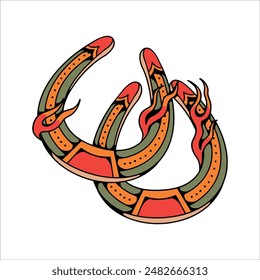 horseshoe tattoo illustration vector design