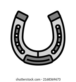 hufeisenfarbige Symbol-Vektorgrafik. Hufeisenschild. einzelne Symbolillustration