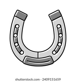 hufeisenfarbige Symbol-Vektorgrafik. Hufeisenschild. einzelne Symbolillustration