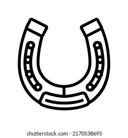 horseshoe tool line icon vector. horseshoe tool sign. isolated contour symbol black illustration