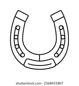 horseshoe tool line icon vector. horseshoe tool sign. isolated contour symbol black illustration