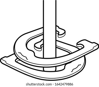 Horseshoe Tournament. Alabama State Symbol. Vector Outline Icon.