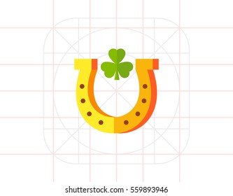 Horseshoe With Trefoil Inside Icon