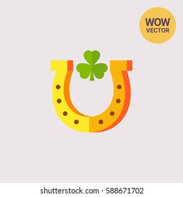 Horseshoe With Trefoil Inside Icon