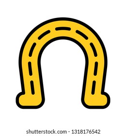 Horseshoe vector, Feast of Saint Patrick filled style icon editable outline
