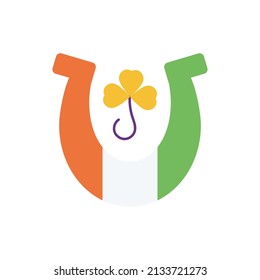 Horseshoe Vector Flat Icon Design illustration. St Patrick's Day Symbol on White background EPS 10 File