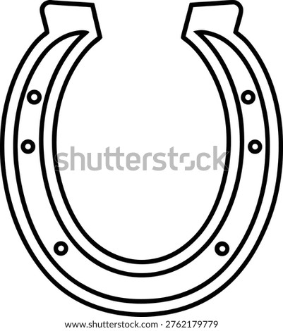 Horseshoe vector graphic illustration features a horseshoe shape with nails.