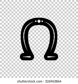 horseshoe vector icon - black illustration