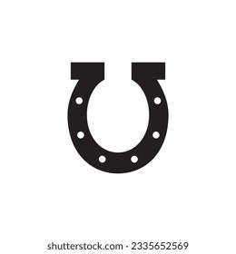 Horseshoe vector icon. Horseshoe flat sign design. Horse shoe symbol pictogram. UX UI icon
